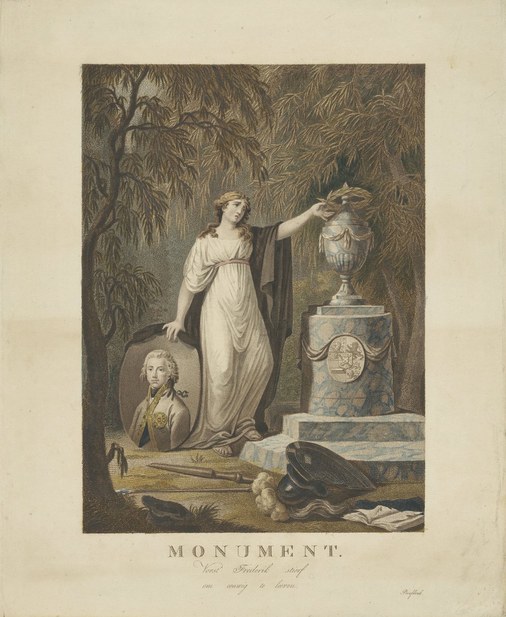 Monumento funerário alegórico para Frederik, Príncipe de Orange-Nassau, 1799 de Anonymous