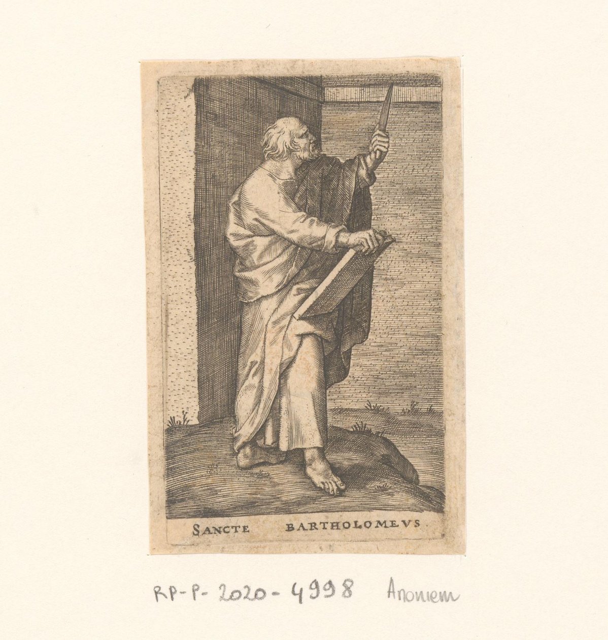 Apóstolo Bartolomeu
Sancte Bartholomeus (título sobre o objecto)
Apostelen (título da série) de Anonymous