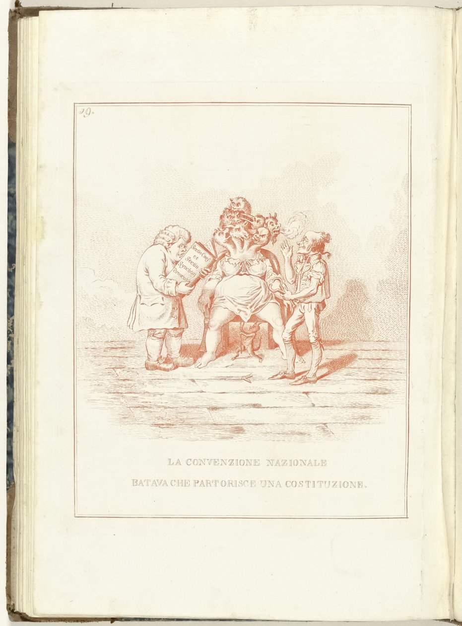 Barensnood van de Nationale Conventie, 1795
A Convenção Nacional Bataviana que Faz uma Constituição (título sobre o objecto)
Hollandia Regenerata (Italiaanse kopie) (título da série)
A regeneração da Holanda: espelho para todos os povos regenerados (sér de Anonymous