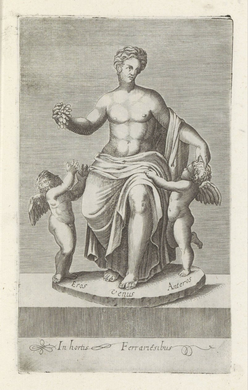 Grupo de escultura com Vénus entre Eros e Anteros
Esculturas antigas em Roma (título da série)
Antiquarum statuarum urbis Romae quae in publicis locis visuntur icones (título da série) de Anonymous