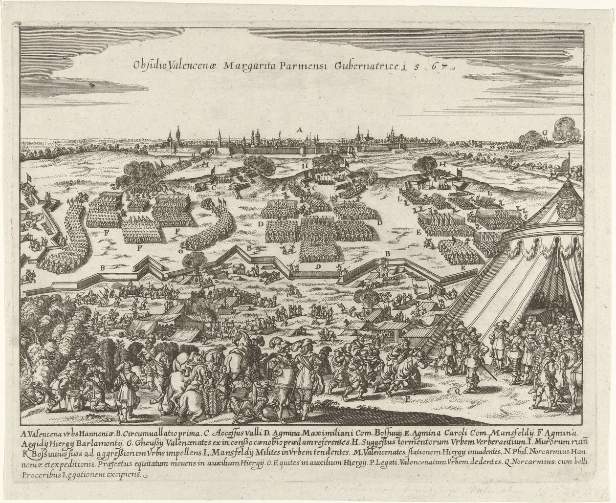 Beleg van Valenciennes, 1567 Cerco de Valencena Margarita Parmesi Gubernatrice 15.67 (título no objeto) de Anonymous