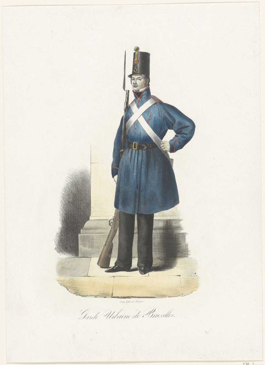 Guarda da cidade belga, 1830
Garde Urbaine de Bruxelles (título sobre o objecto) de Anonymous