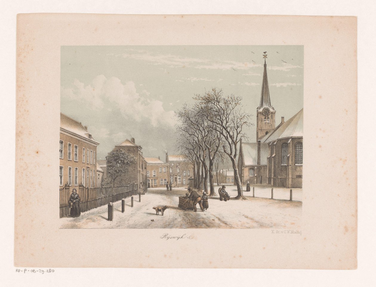 Rua coberta de neve em Rijswijk de Anonymous
