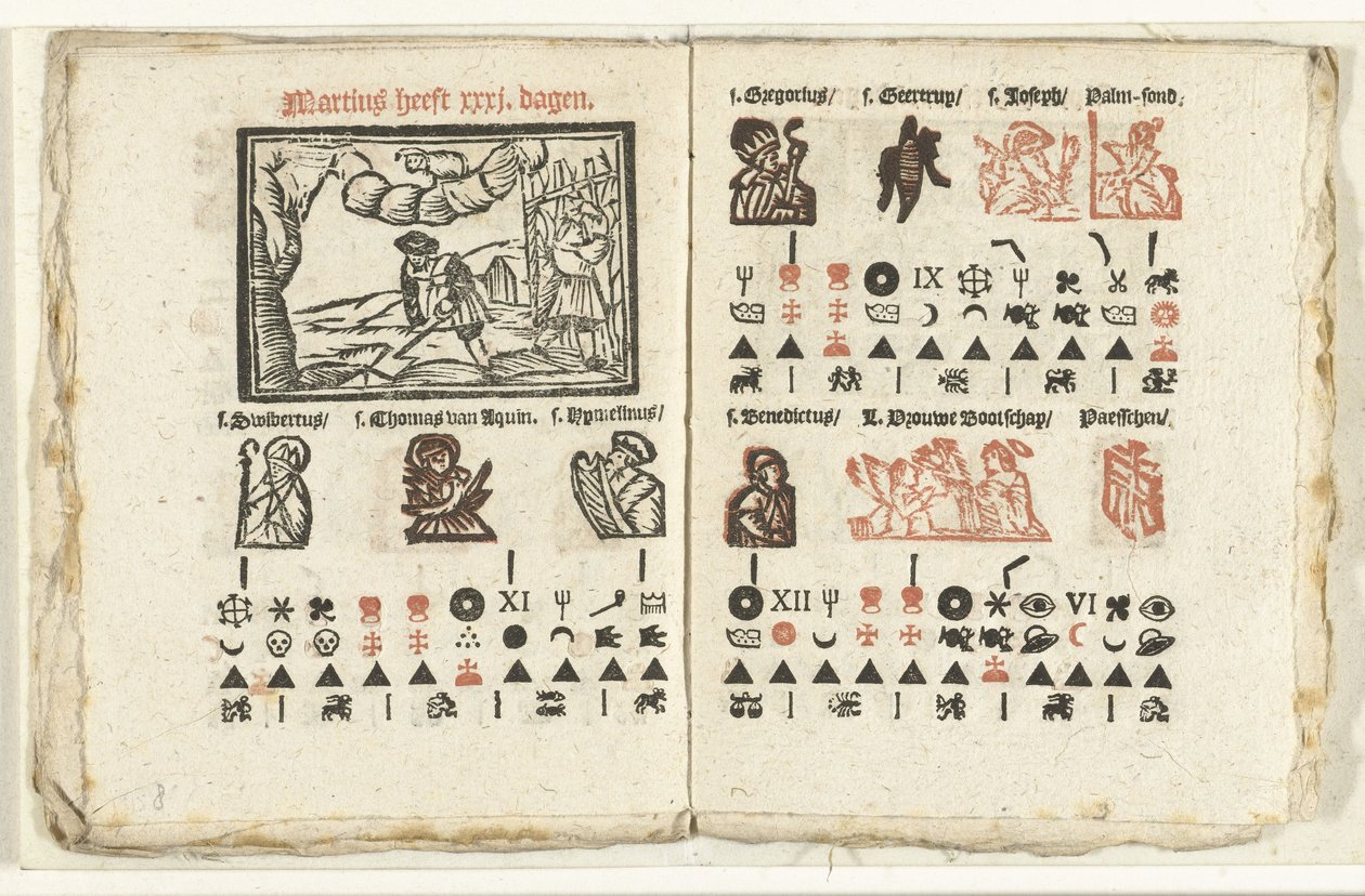 Páginas com a previsão para março de 1712 de Anonymous