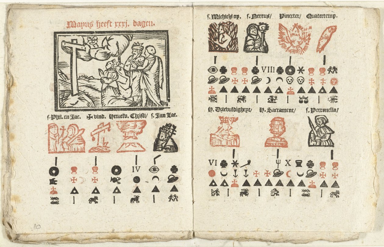 Páginas com a previsão para o mês de maio de 1712 de Anonymous