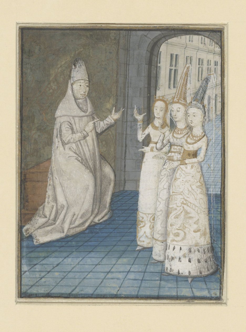 Boccaccio recebe três mulheres The Adventures of Noble Men and Women (título da série) de Anonymous