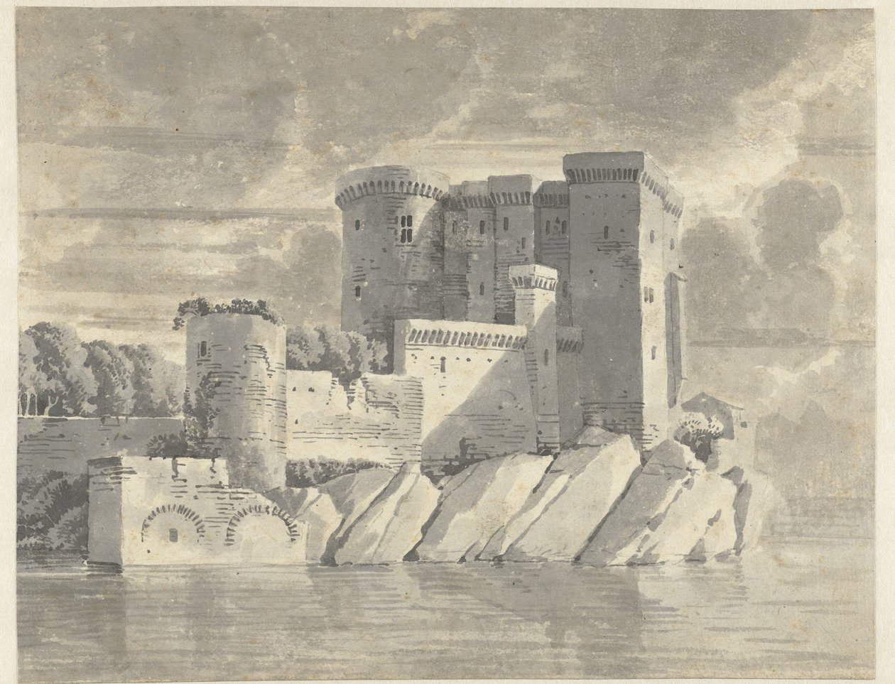 Castelo sobre rochas por água de Anonymous