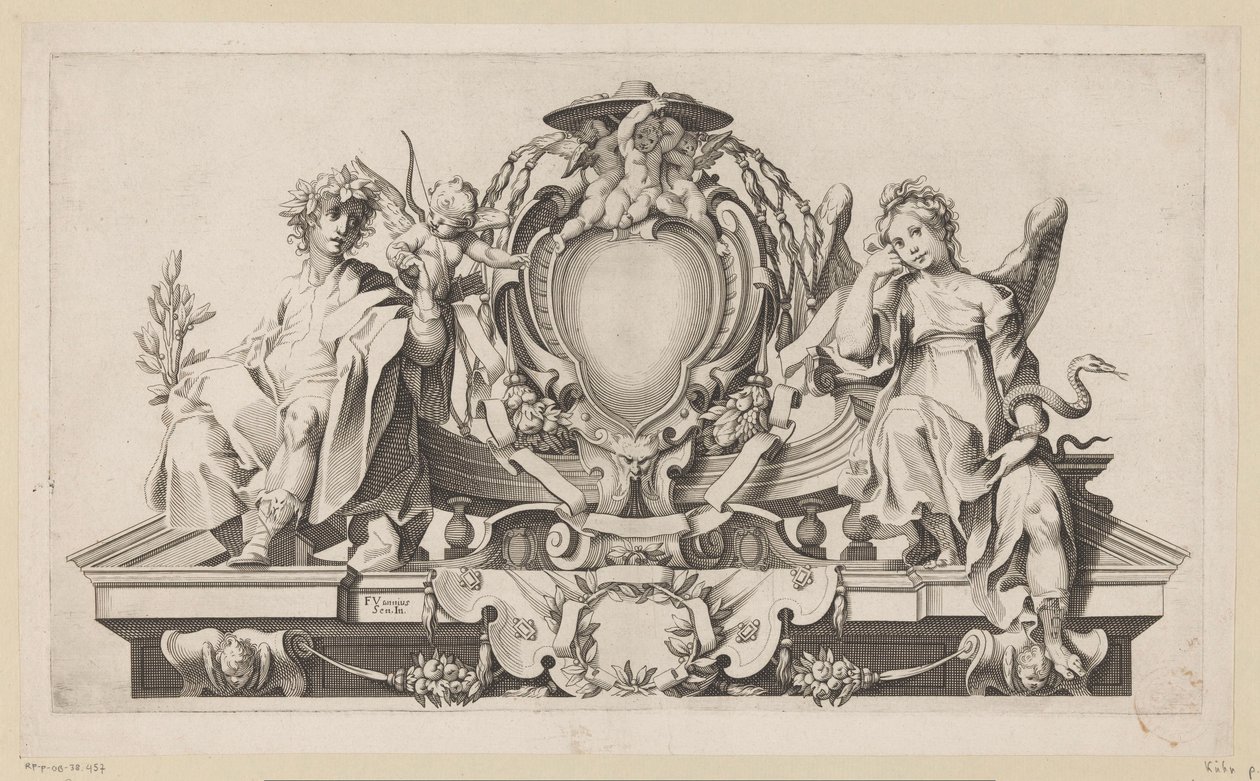 Cartouche para o brasão de armas de um cardeal de Anonymous
