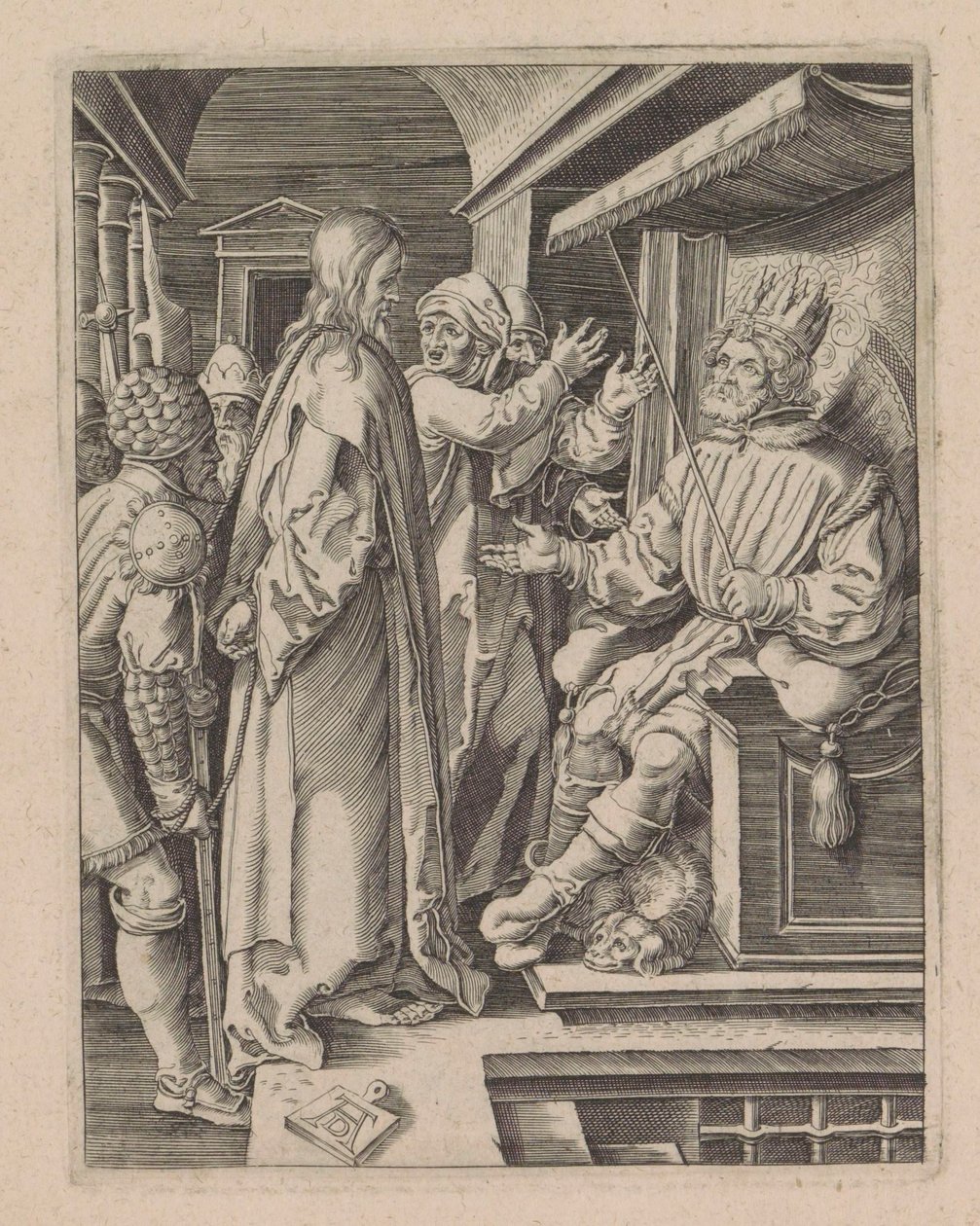 Cristo para Herodes De kleine Passie (título da série) A Paixão de Cristo Efígie por Albert Durer de Nuremberg de Anonymous
