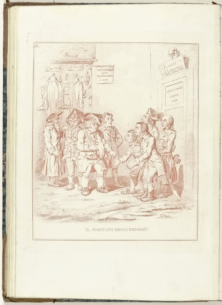 Comité para Uitgewekenen, 1795 O Comitê de Emigrantes (título no objeto) Hollandia Regenerata (kopie italiano) (título da série) A regeneração da Holanda: um espelho para todos os povos regenerados (título da série no objeto) de Anonymous