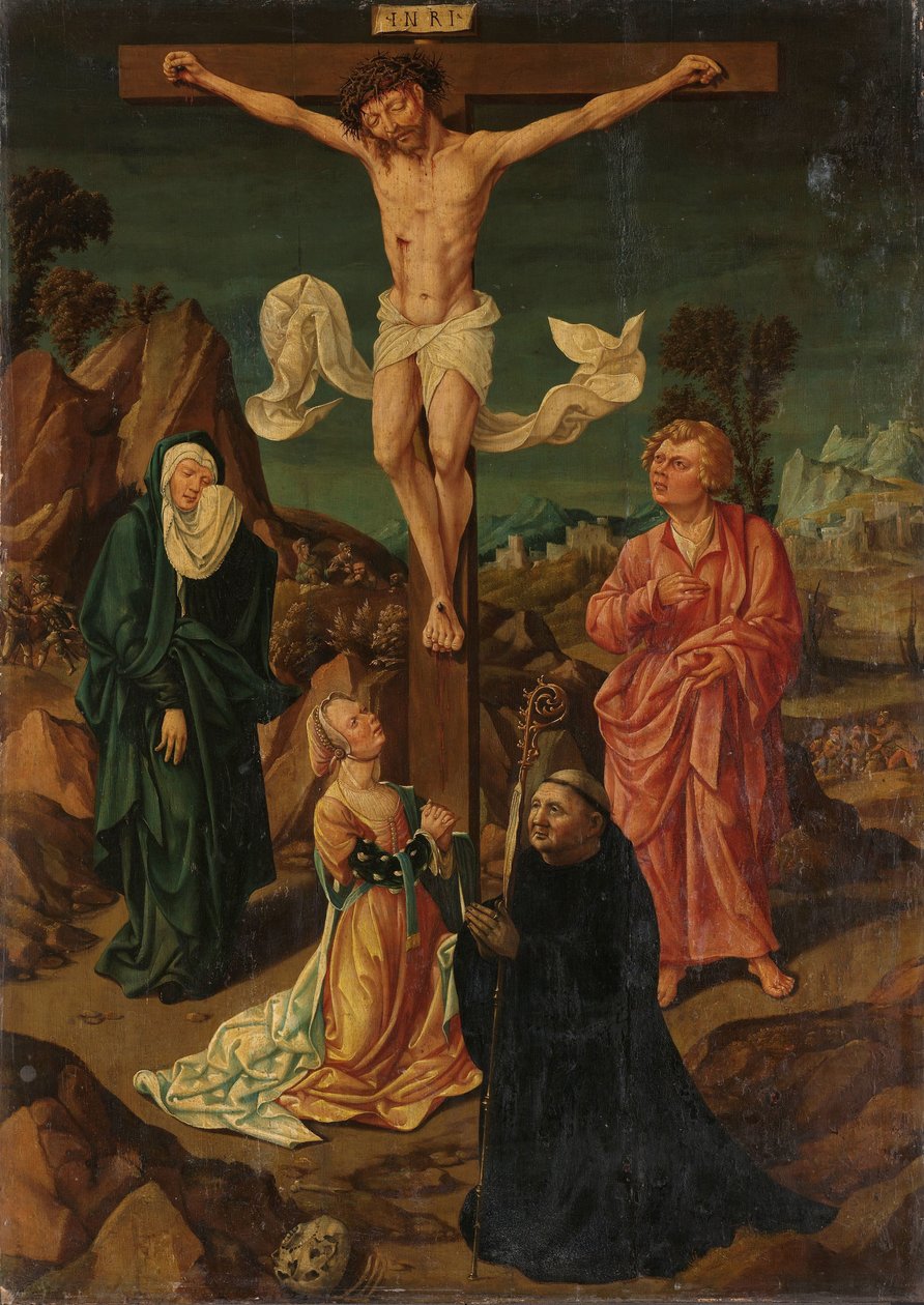 Crucificação com a Virgem, São João, Maria Madalena, uma Doadora de Anonymous