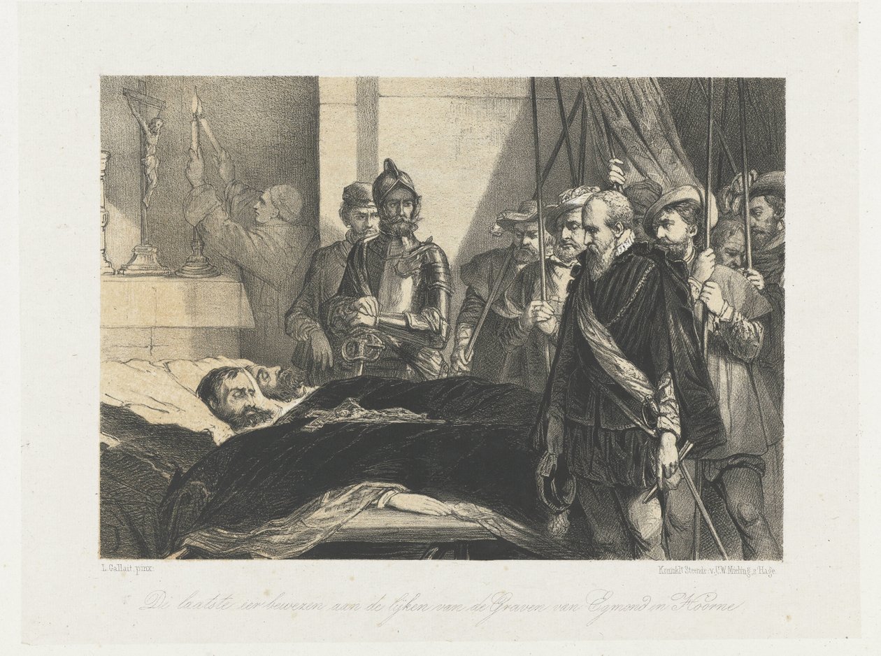 O último tributo pago aos cadáveres de Egmond e Horne, 1568 A última homenagem aos cadáveres dos Condes de Egmond e Hoorne (título do objeto) de Anonymous