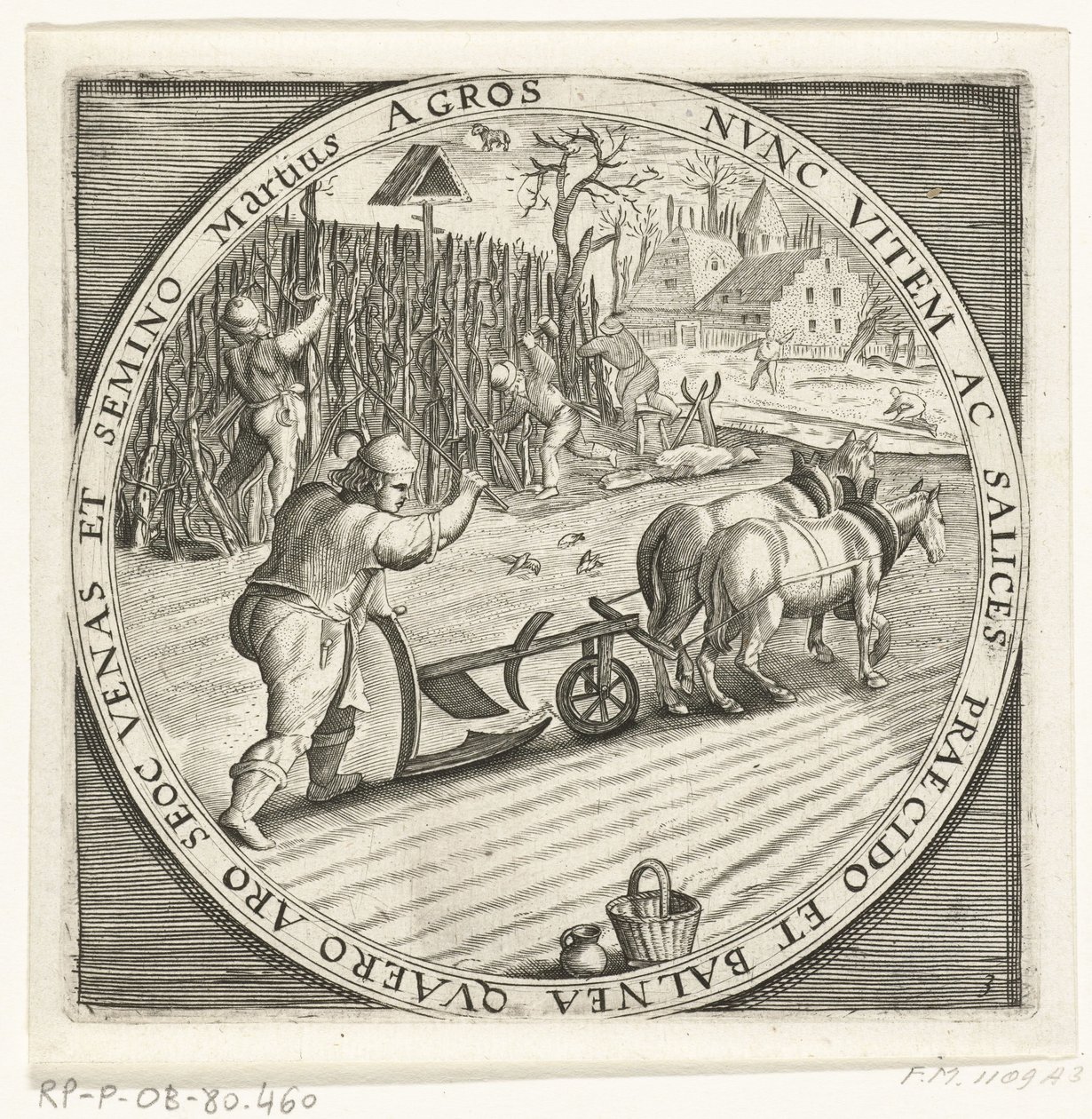 De maand maart, ploegen, ca. 1600 De twaalf maanden van het jaar verbeeld in scènes uit het volksleven (título da série) Esquemas dos 12 meses com suas operações e sua aplicação aos signos do zodíaco, divididos em quatro partes do ano (título da série no o de Anonymous