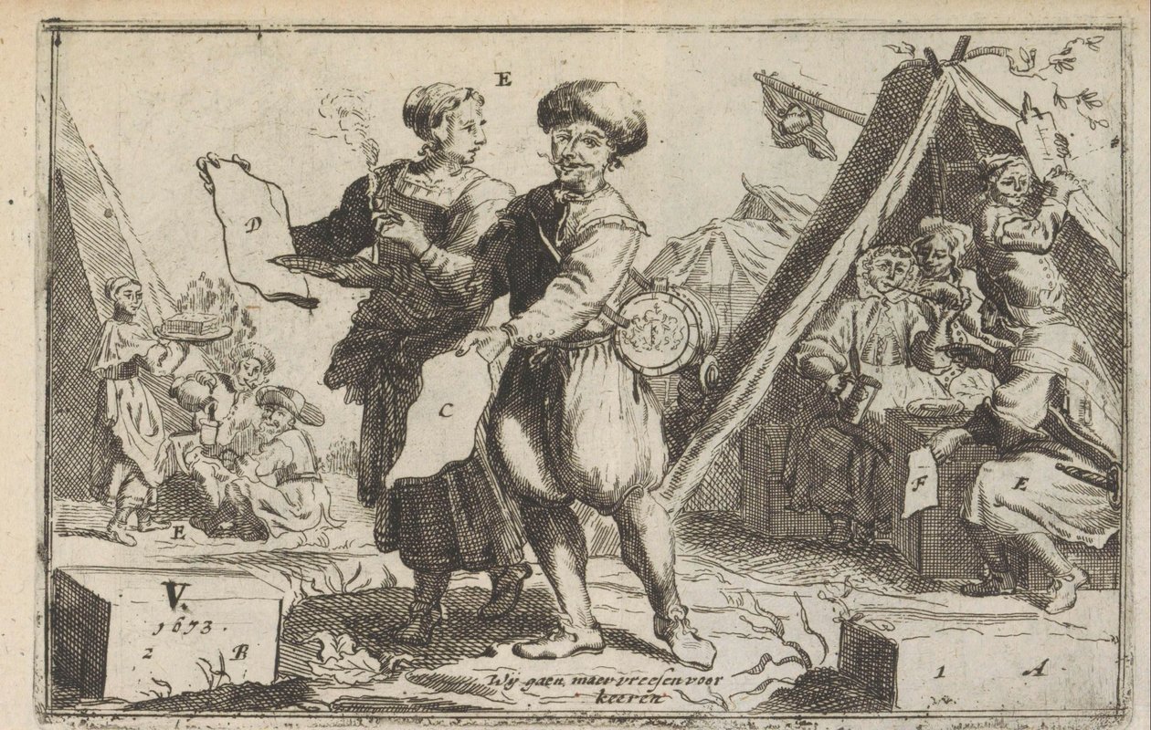 Os Bravos Batavos, 1673 Os bravos Bataviers / Le vaillans Bataviers (título no objeto) de Anonymous