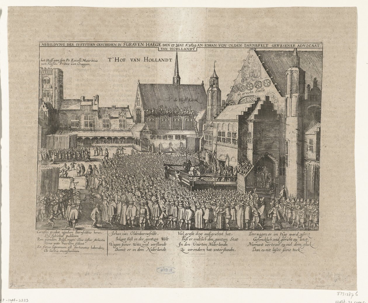 A decapitação de Johan van Oldenbarnevelt, 1619 Abbildung der Iustitien Geschehen in s