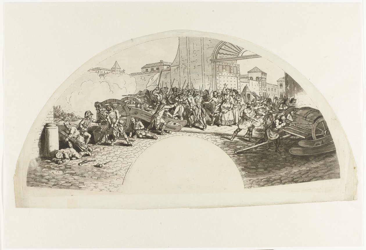 Morte dos patriotas espanhóis Luis Daoiz e Pedro Velarde y Santillán enquanto defendiam Madrid contra as tropas francesas no Parque de Artilleria em 2 de maio de 1808 Dia Dos de Mayo de 1808. E Madrid de Anonymous