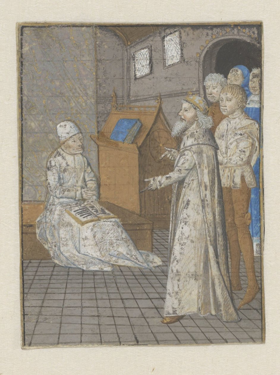 Um rei conta a sua história a Boccacio
O destino de homens e mulheres nobres (título da série) de Anonymous