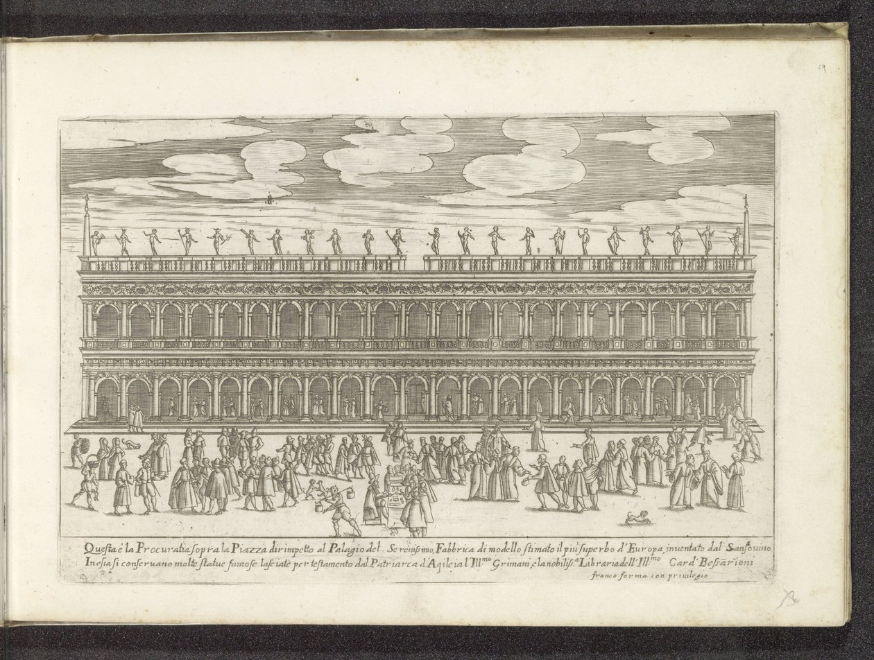 Fachada da Biblioteca Marciana te Venetië Scènes uit het Venetiaanse leven (título da série) Habiti d