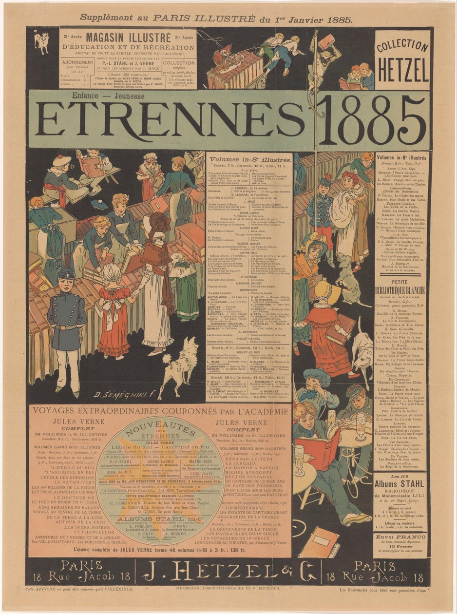 Lista de fundos da J. Hetzel & Cie em Paris Etrennes 1885 (título no objeto) de Anonymous
