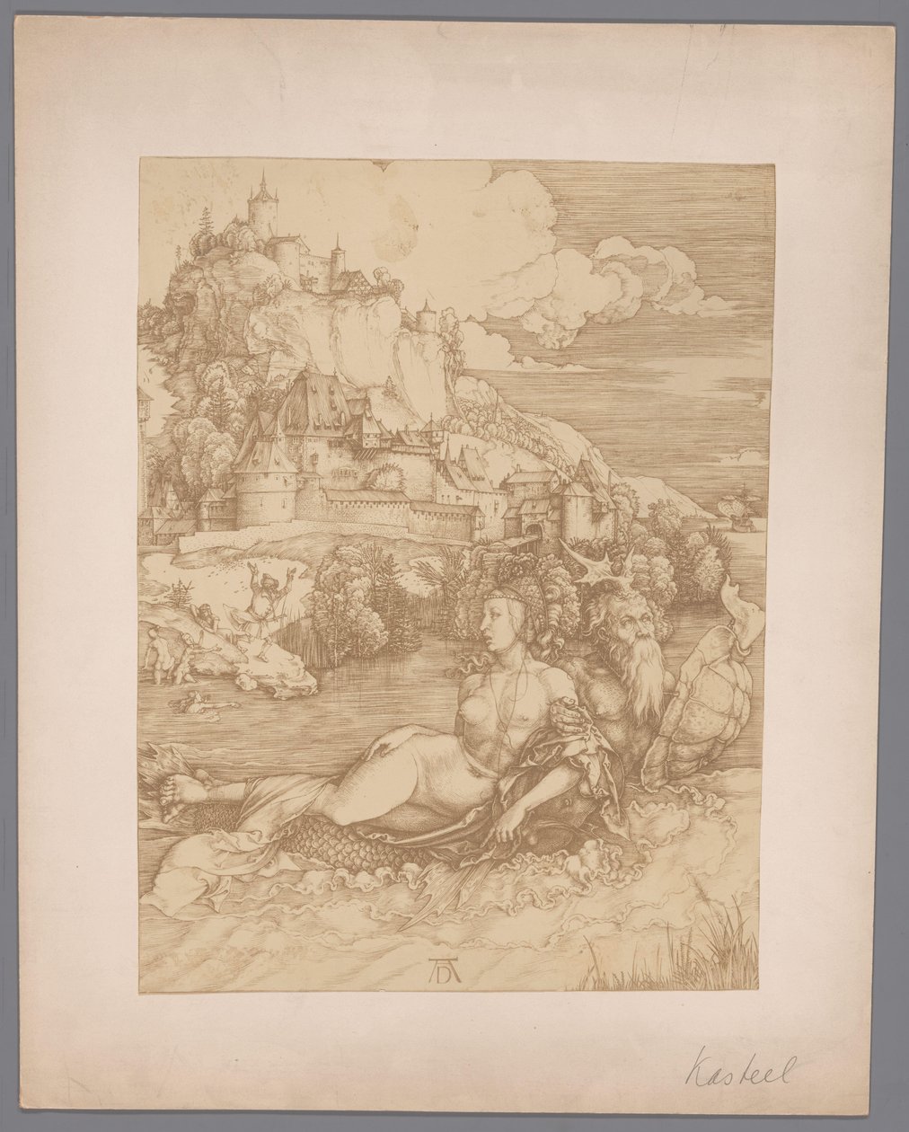 Reprodução fotográfica da gravura Abduction by the Sea Monster de Albrecht Dürer de Anonymous