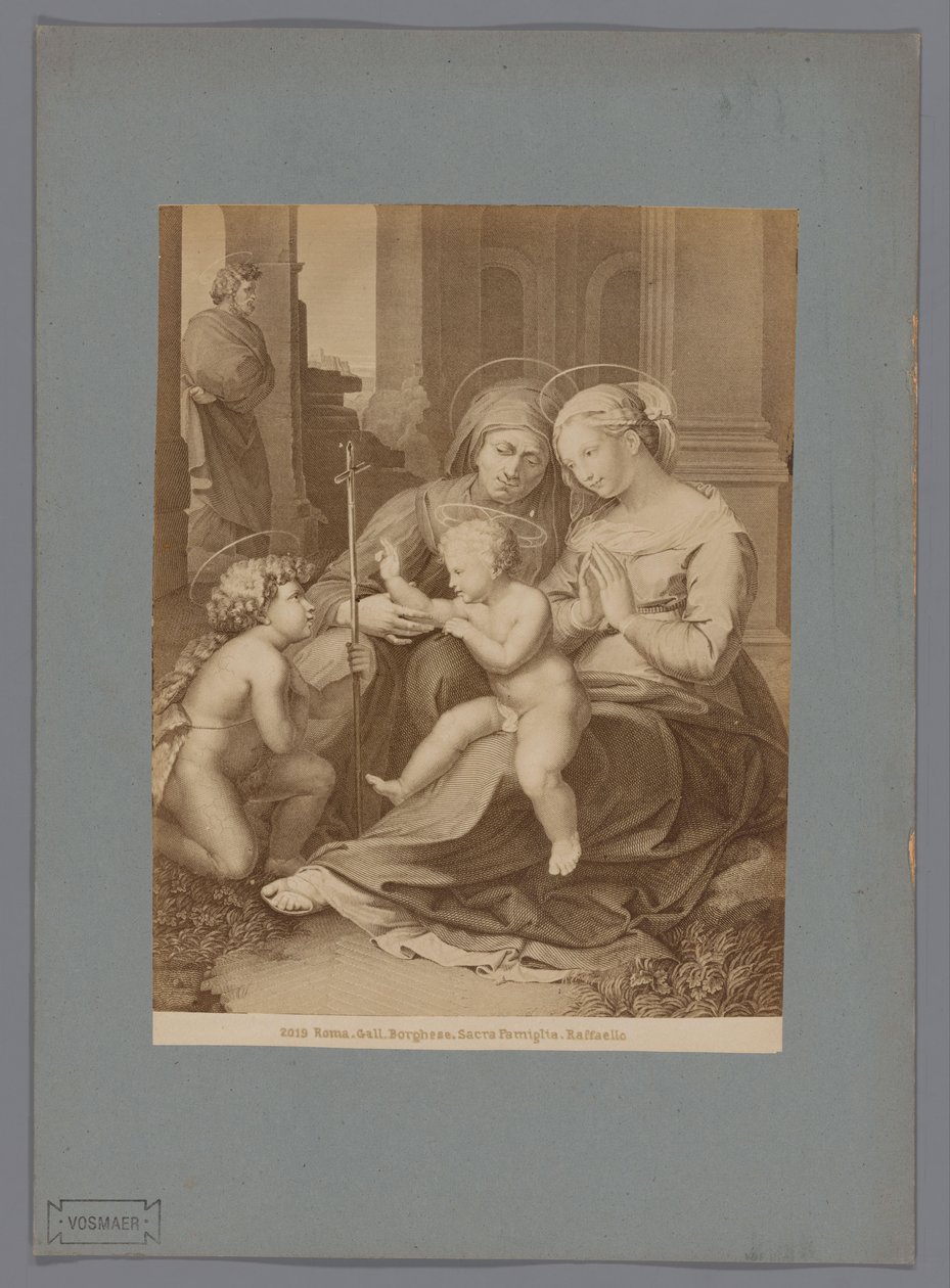 Fotoreprodução de uma gravura após a pintura Sagrada Família por Rafael
Ciganos. Gall. Borghese. Sacra Famiglia. Raffaello (título sobre o objecto) de Anonymous