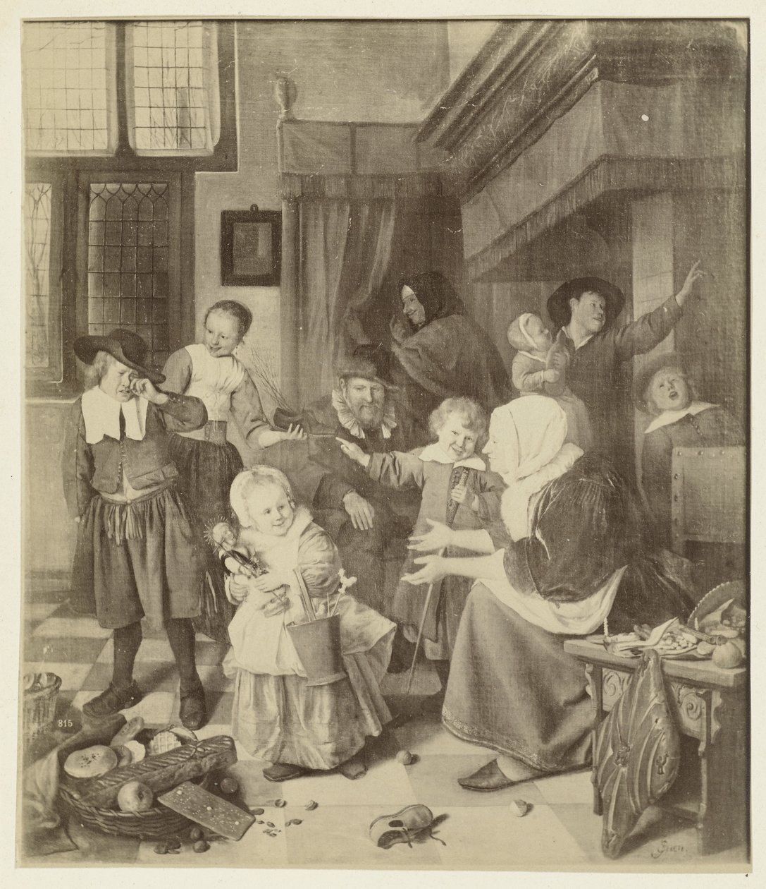 Fotoreprodução do quadro A Festa de São Nicolau por Jan Steen de Anonymous