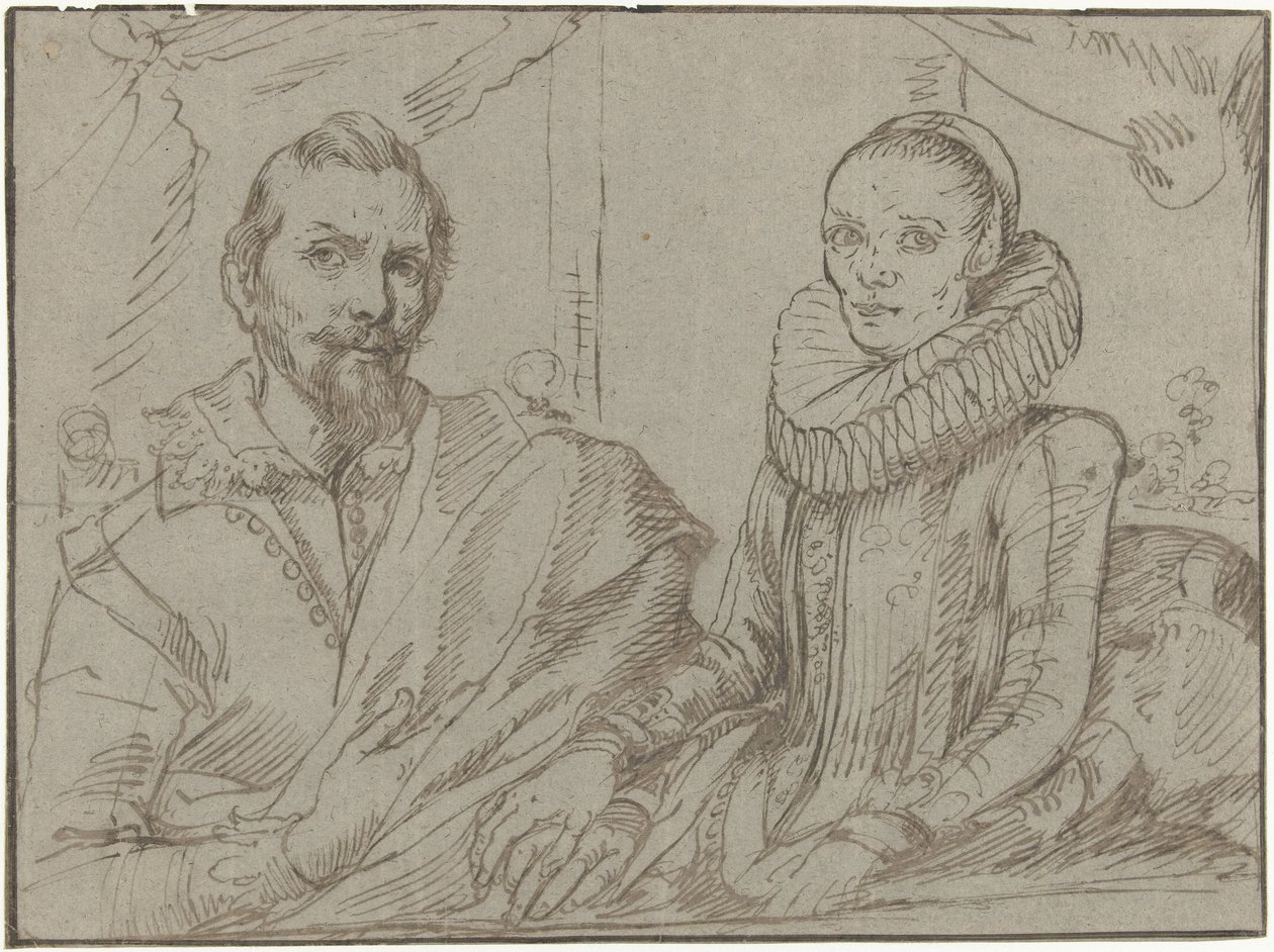 Frans Snijders e a sua esposa Margaretha de Vos de Anonymous