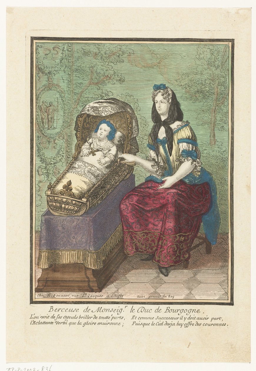 O rei francês num berço
Berceuse de Monseigr. le Duc de Bourgogne. (título sobre o objecto) de Anonymous