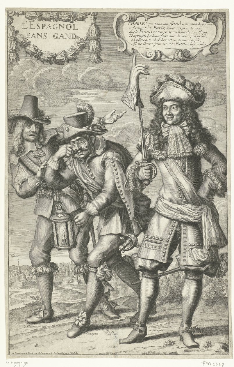 Caricatura francesa da perda de Ghent, 1678 L