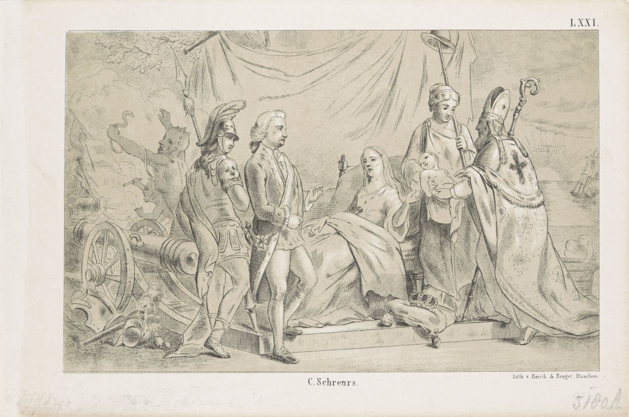Nascimento do príncipe Willem Frederik George, mais tarde rei William II, 1792 de Anonymous