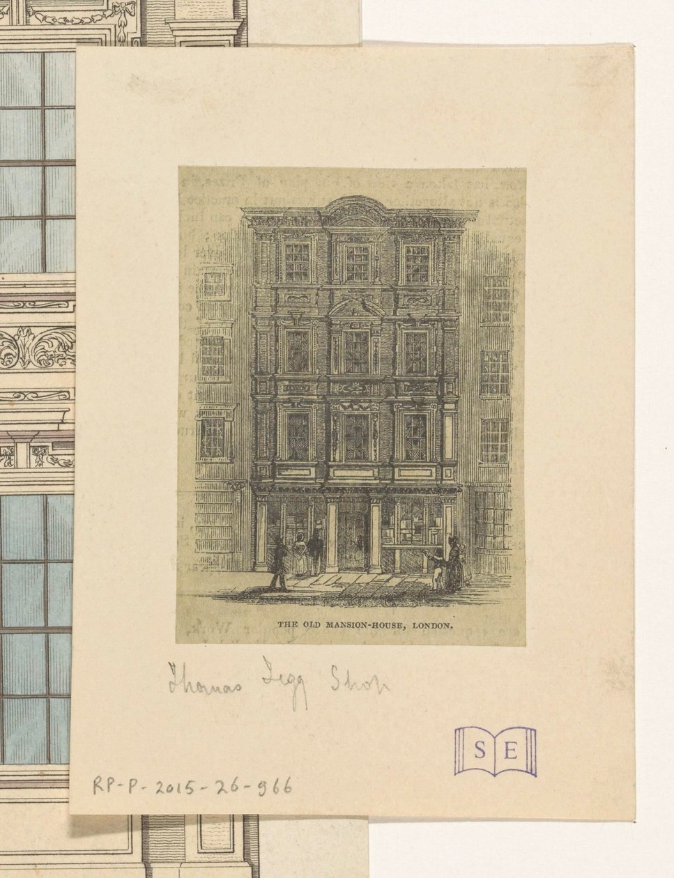 Fachada da loja de Thomas Tegg em Londres The Old Mansion House, Londres (título no objeto) de Anonymous
