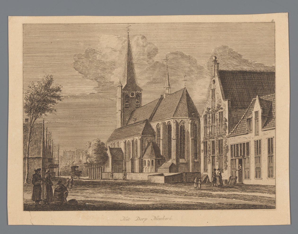 Vista no centro de Nijkerk A aldeia de Nieukerk (título no objeto) de Anonymous