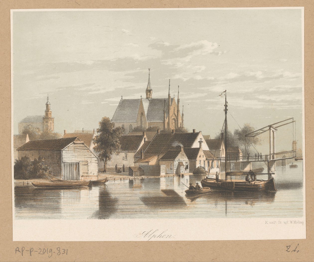 Vista de Alphen aan den Rijn Alphen (título no objeto) de Anonymous