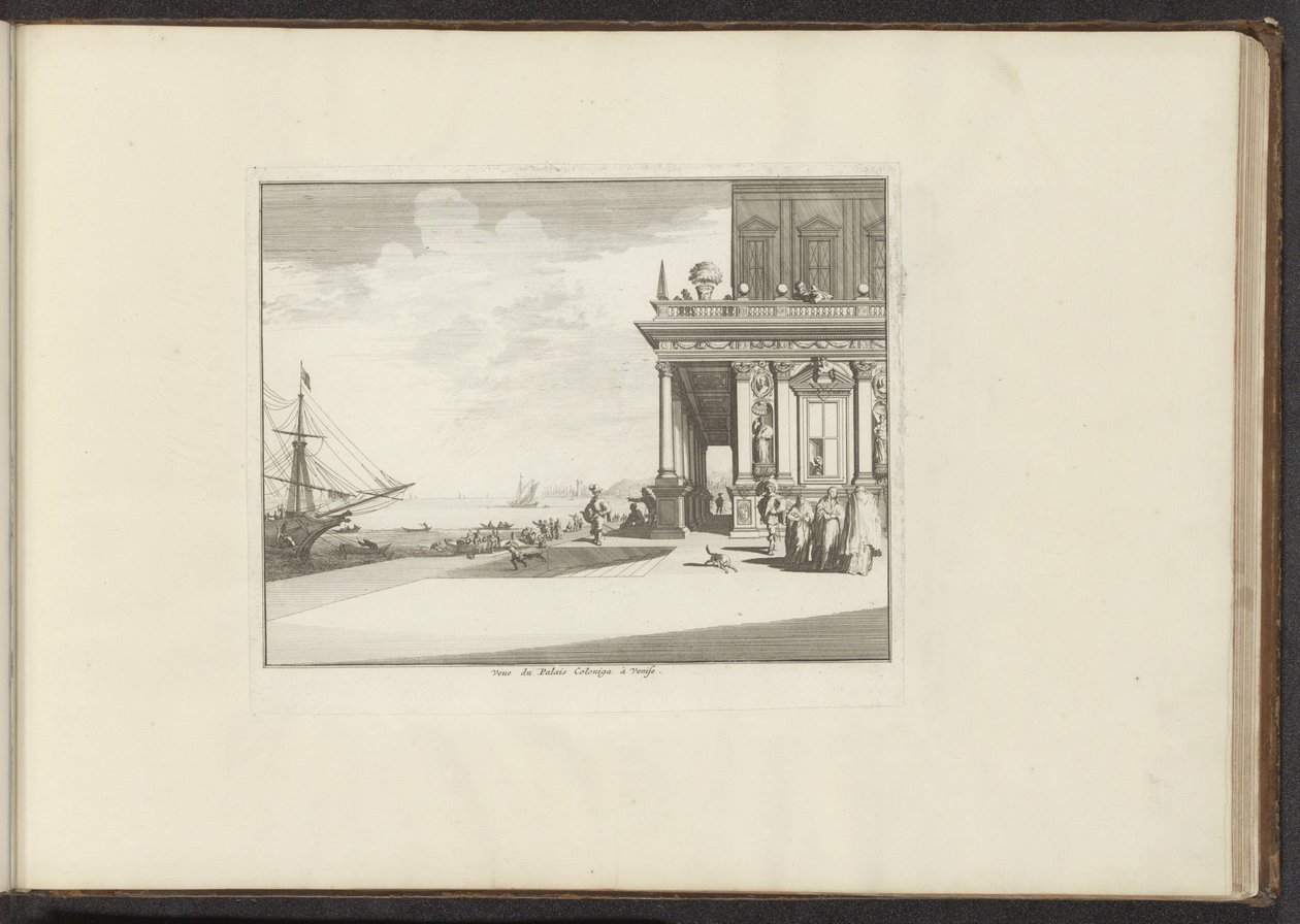 Vista do Palazzo Collina em Veneza Vue du Palais Collina a Venise (título no objeto) Palácios e Monumentos em Veneza, Livorno, Nápoles e Roma (título da série) de Anonymous