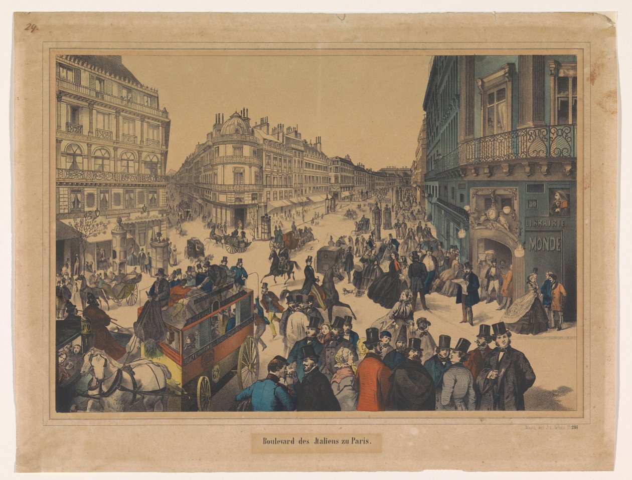 Vista do Boulevard des Italiens em Paris
Boulevard des Italiens zu Paris (título sobre o objecto) de Anonymous