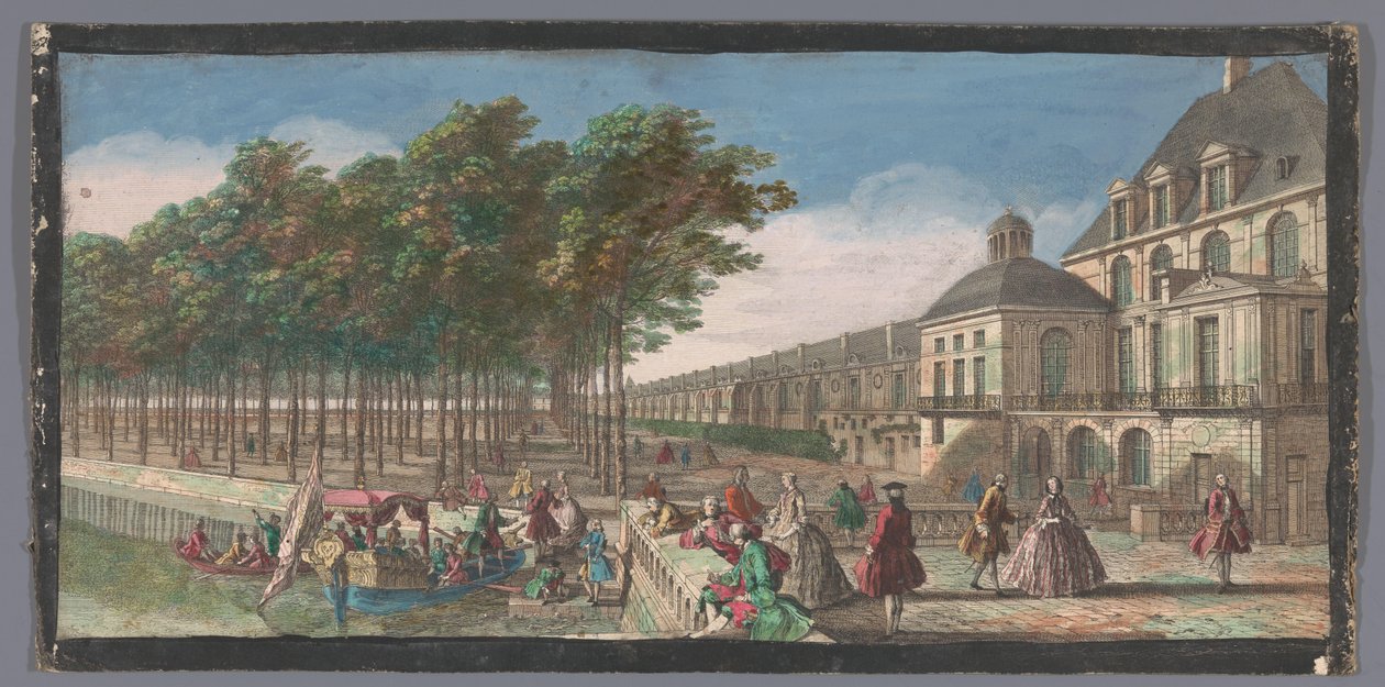 Gezicht op de Cour de la Fontaine van het Palais de Fontainebleau
Vista de uma ala do Chateau de Fontainebleau, tirada da Cour des Fontaines em Paris (título sobre o objecto) de Anonymous