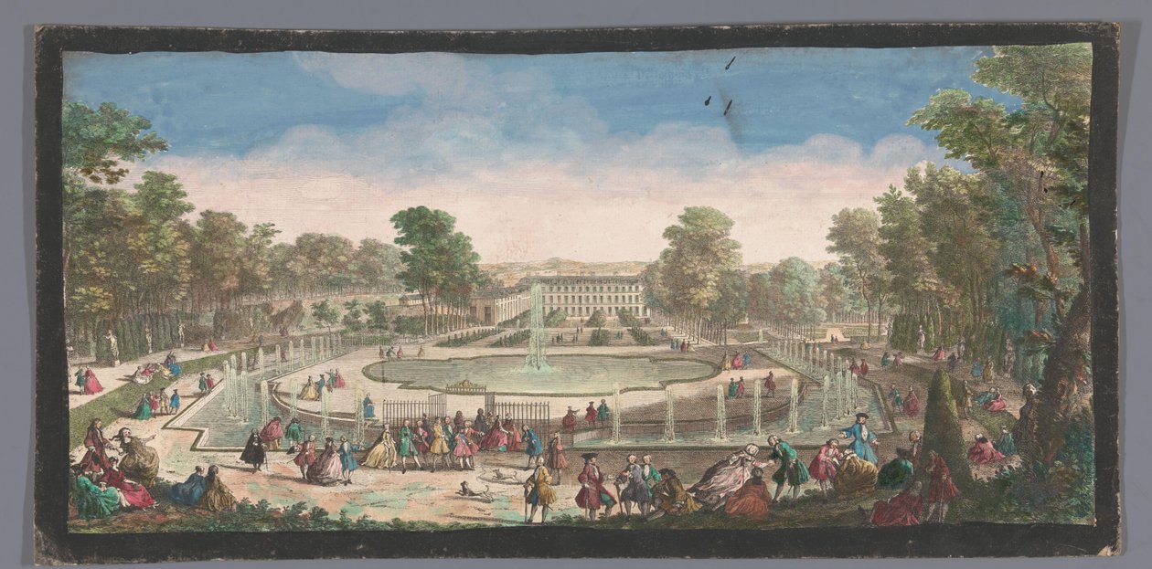Gezicht op de Orangerie van het Château de Saint-Cloud Vista do Chateau de St. Cloud do lado do Orangery (título no objeto) de Anonymous