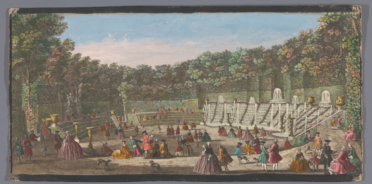 Vista da Salle de Bal no Jardim de Versalhes Vues des bosquets du Jardin de Versailles (título no objeto) de Anonymous