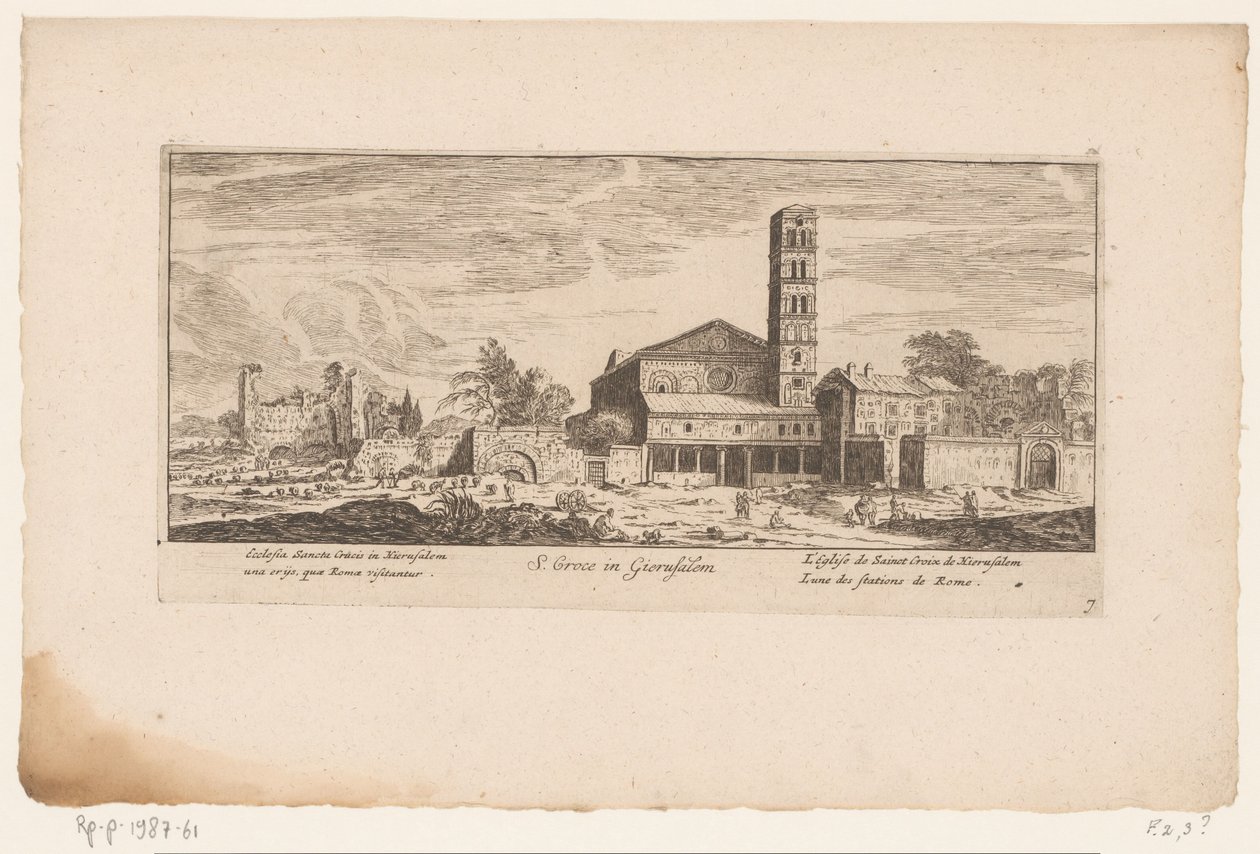 Gezicht op de Santa Croce em Gerusalemme, te Roma S. Croce em Gierusalem / Igreja da Santa Cruz em Jerusalém um (...) / L