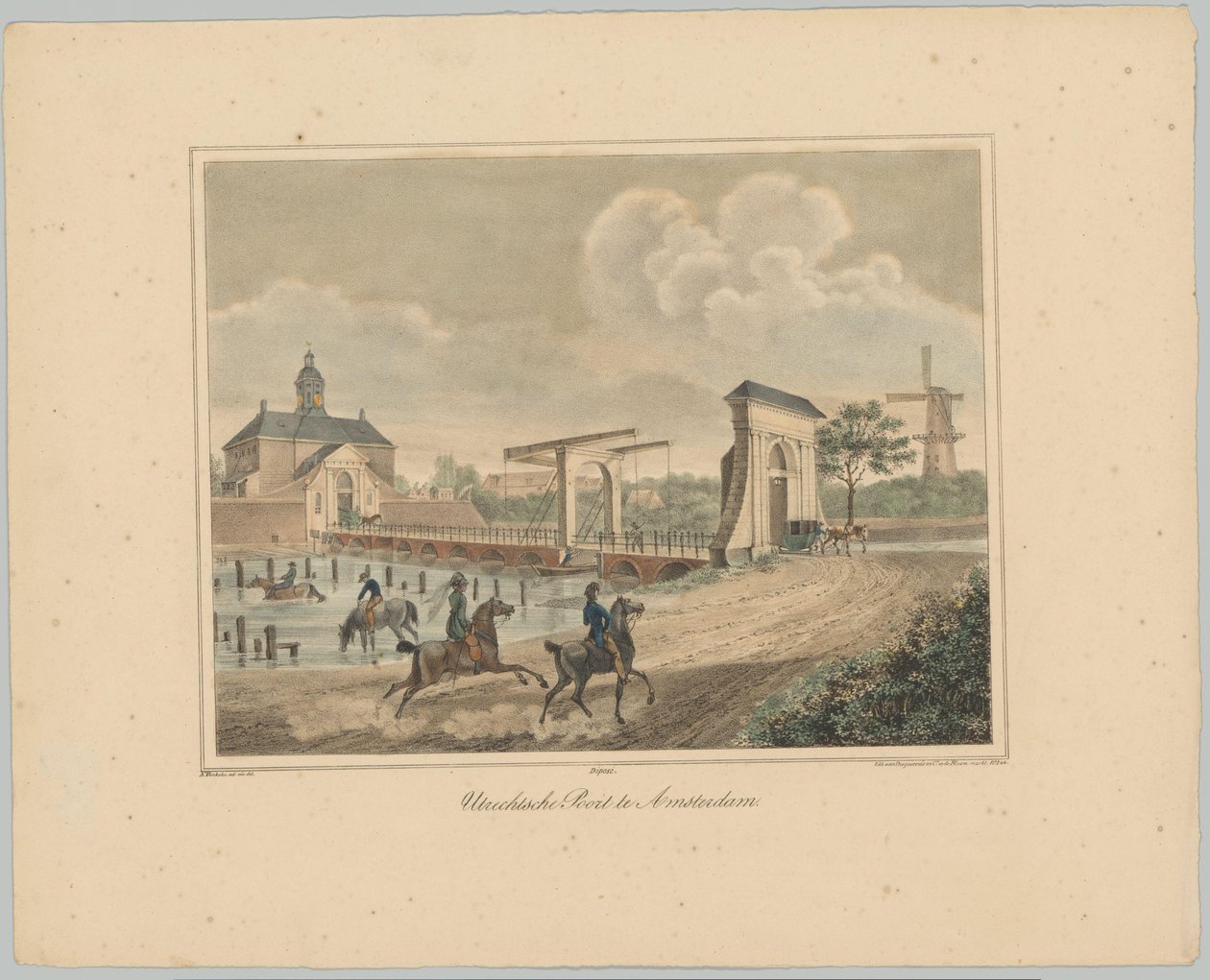 Vista do portão de Utrecht em Amsterdã Utrechtse Poort em Amsterdã (título no objeto) Faces dos seis portões principais da cidade de Amsterdã. 1º Cahier (título da série) de Anonymous