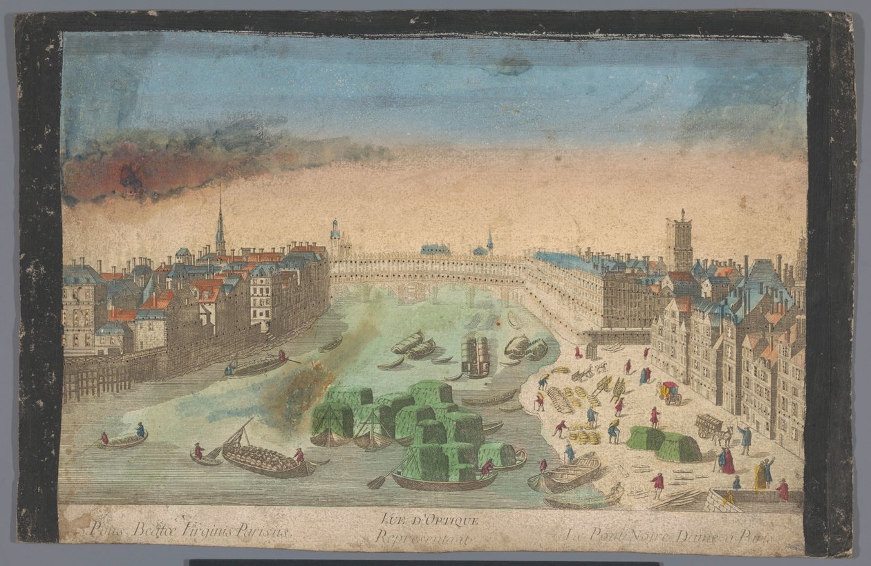 Vista da Pontre Notre-Dame construída sobre o rio Sena em Paris
Vue d