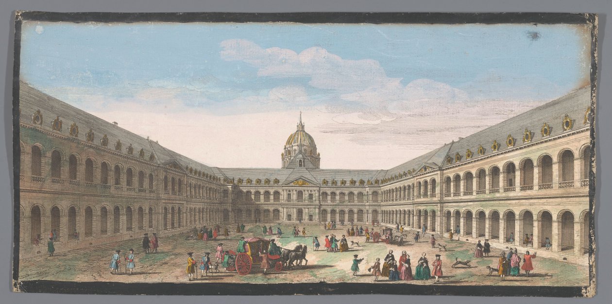 Vista do pátio do Hôtel des Invalides em Paris
Vüe de la grande cour de l
