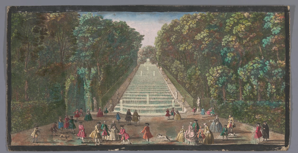 Vista das cascatas do jardim do Château de Marly
Vuë de la cascade de Marli (título sobre o objecto) de Anonymous