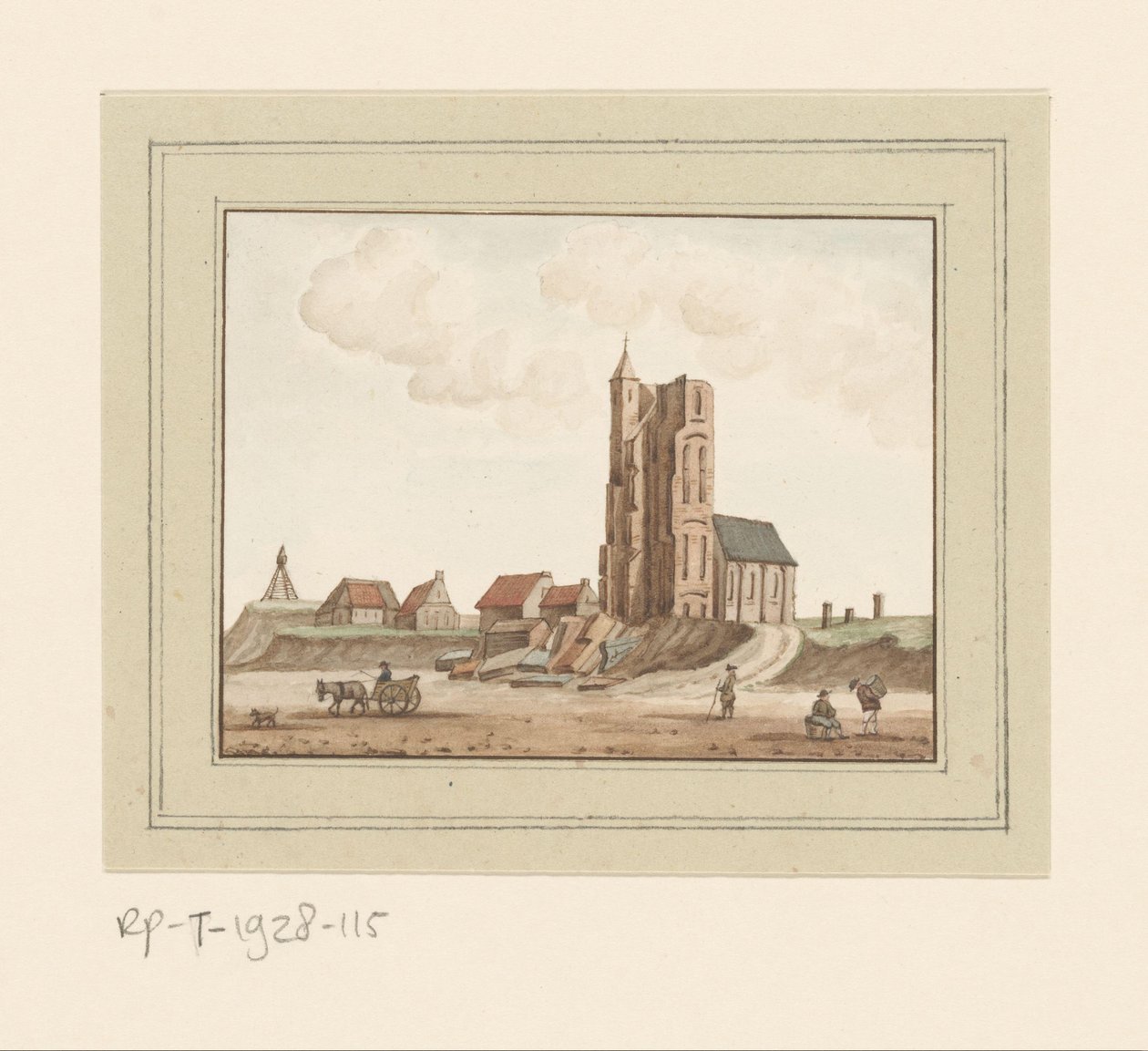 Vista da torre desmoronada em Egmond aan Zee de Anonymous