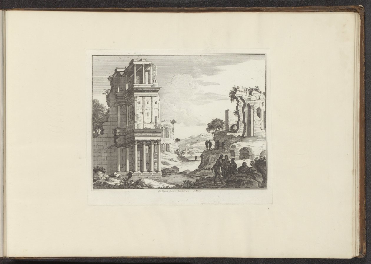 Vista das ruínas do Septizonium em Roma
Septizonii Severi Sepulchrum à Roma (título sobre o objecto)
Palácios e monumentos em Veneza, Livorno, Nápoles e Roma (título da série) de Anonymous