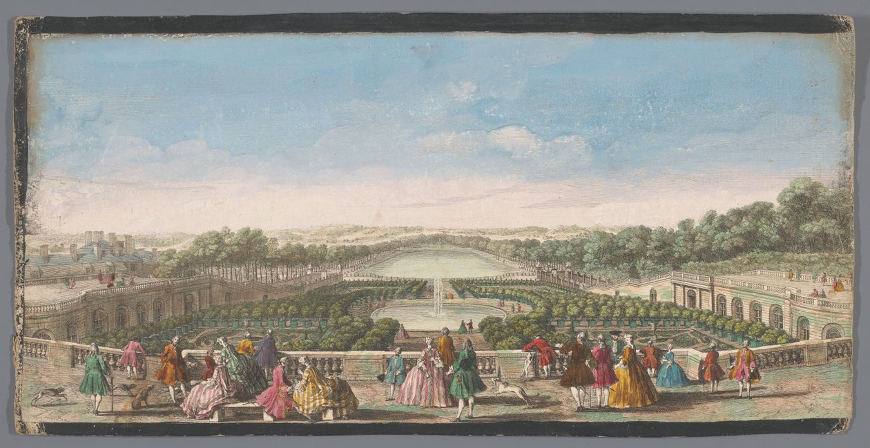 Vista das laranjeiras em frente da Laranjeira do Palácio de Versalhes
Vüe de l