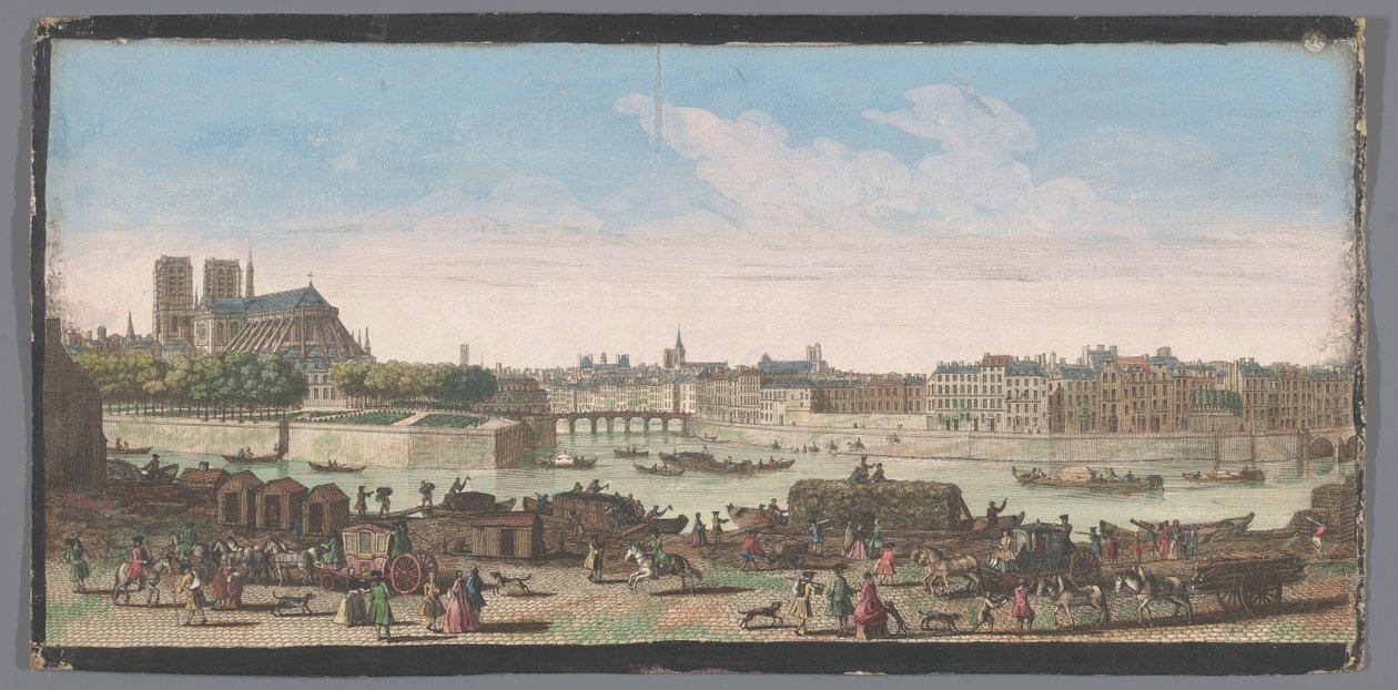 Gezicht op de stad Parijs gezien vanaf de Quai de Miramion
Outra vista particular de Paris, de Nôtre Dame à Pont de la Tournelle (título sobre o objecto) de Anonymous