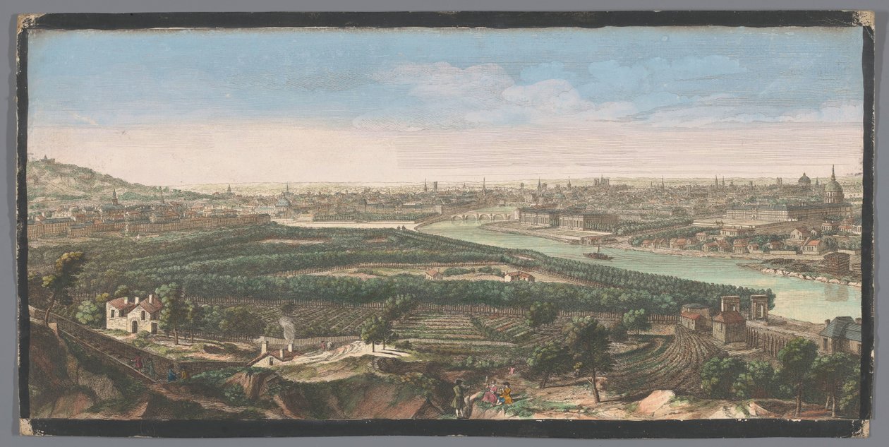 Vista da cidade de Paris vista da aldeia de Chaillot
Vuë générale de la ville de Paris, prise de la hauteur du village de Chaillot (título sobre o objecto) de Anonymous