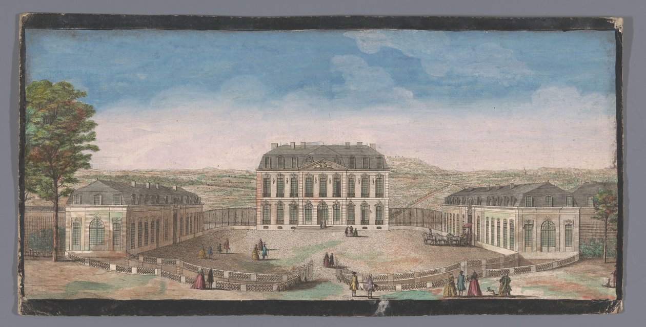 Gezicht op de voorzijde van het Chateau de Belle-Vue te Meudon
Vista do Chateau de Belle-Vue a partir do pátio (título sobre o objecto) de Anonymous