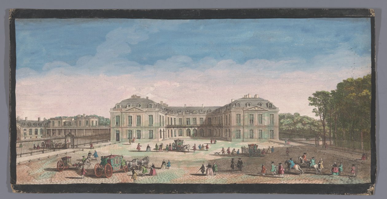 Gezicht no Château de Choisy Vista da Casa Real de Choisy do lado do pátio (título no objeto) de Anonymous